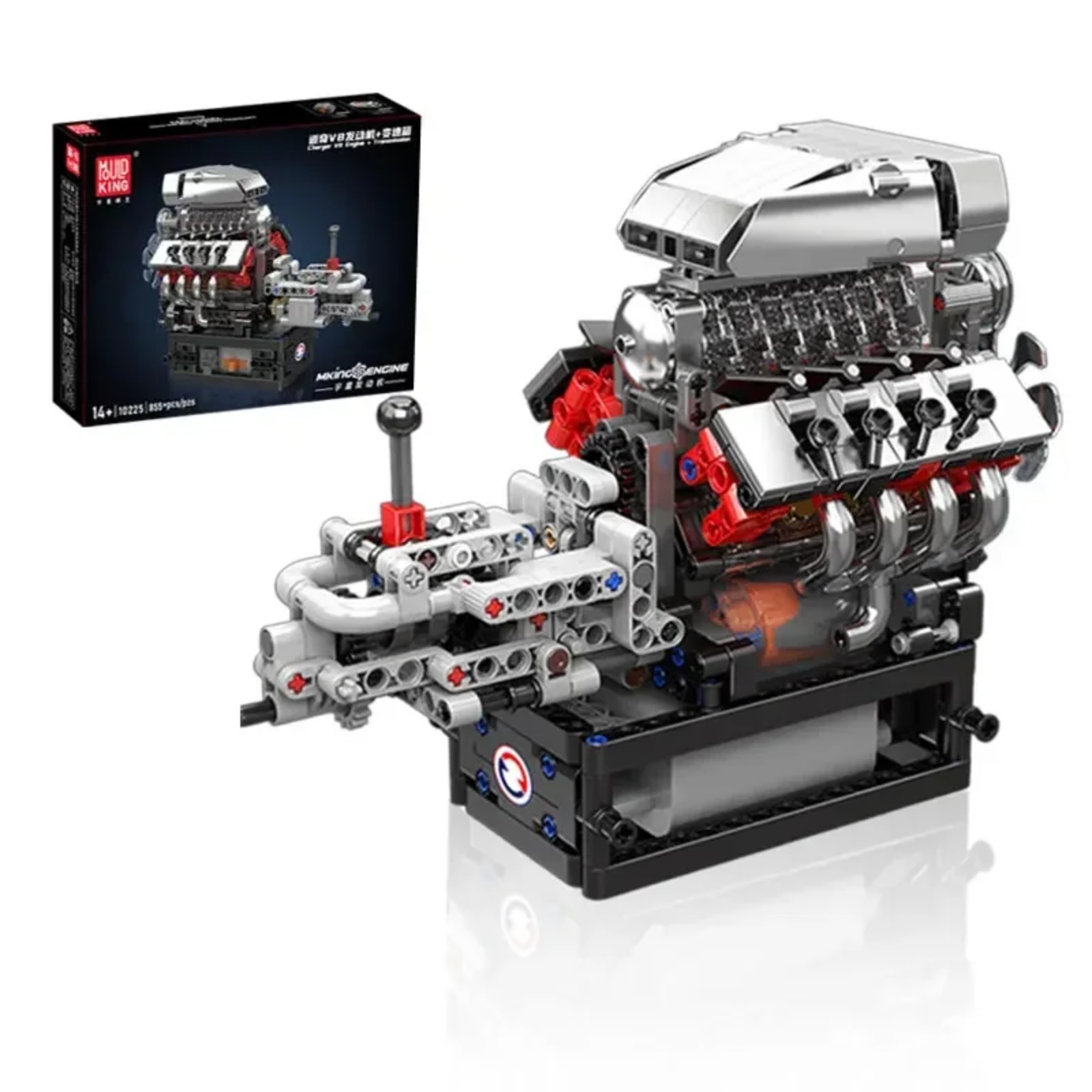Model Kit Engine V8 - Mould King 10225 V8 Engine Model