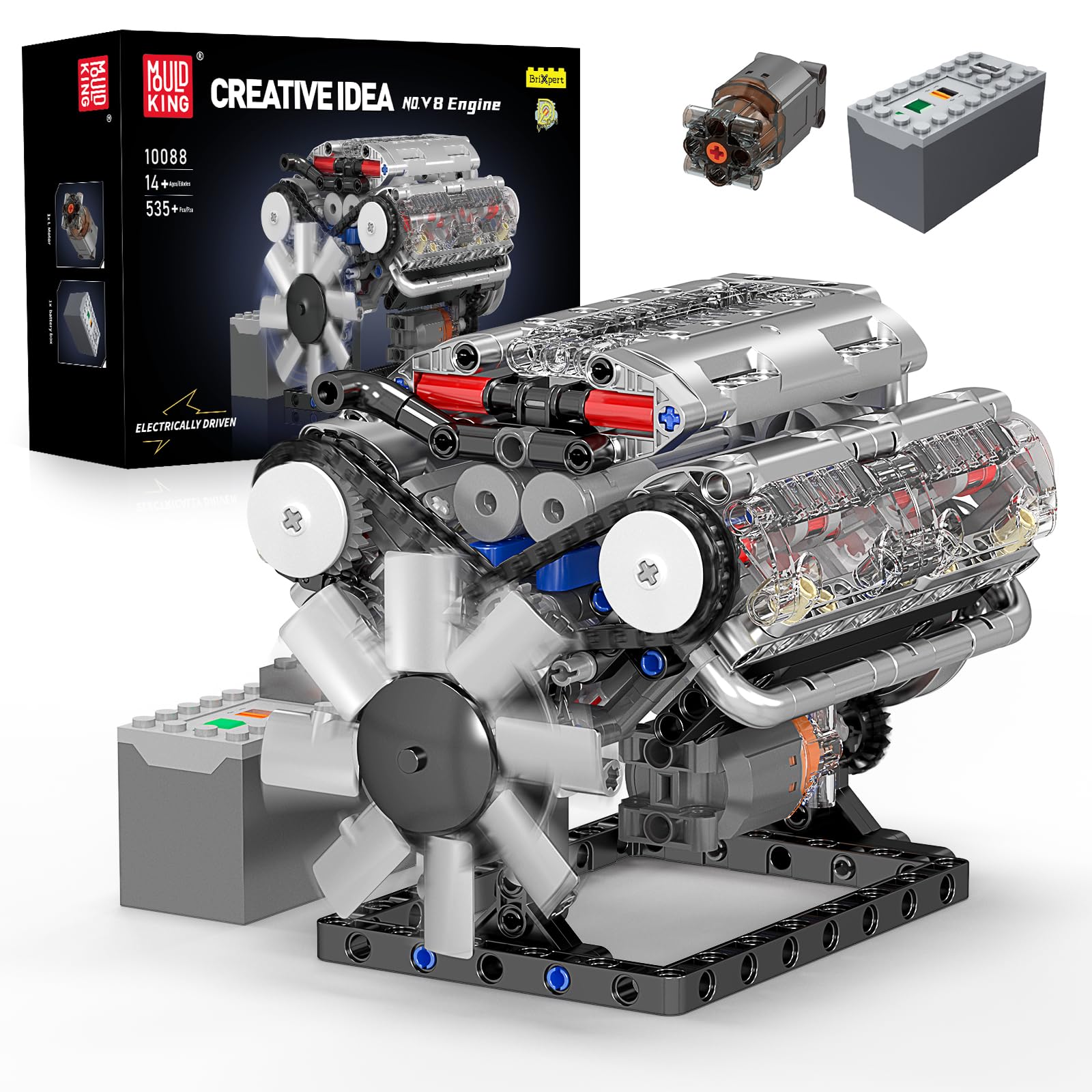 Model Kit Engine V8 - Mould King 10088 V8 Engine Building
