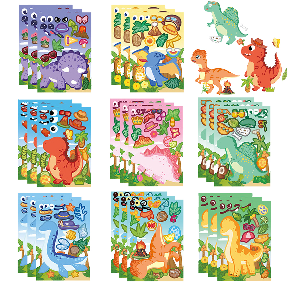 Model Kit Dinosaur - 8/16sheets Funny Cartoon Dinosaur Make a