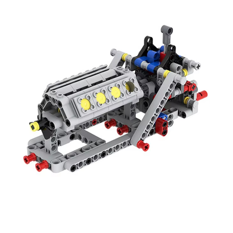 Model Kit Engine V8 - 4-Speed Gearbox + V8 Engine Model