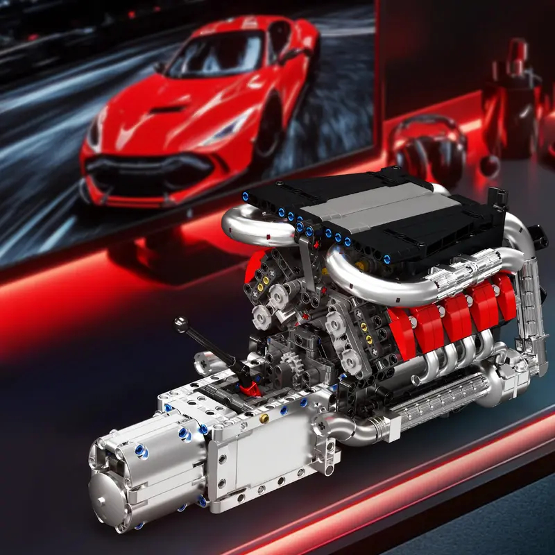 Model Kit Engine V8 - Mould King 10203 1169Pcs Supercar V8