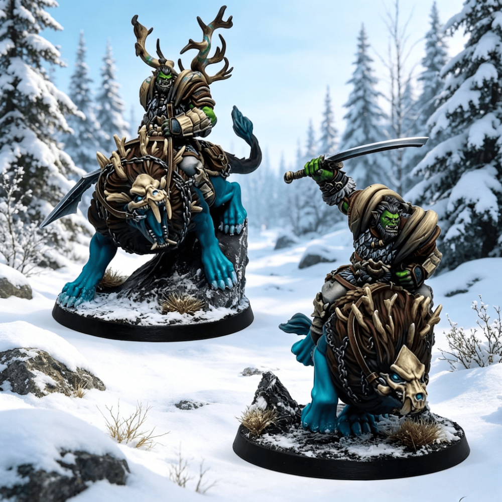 Model Kit Dinosaur - Large Scale Tribes Warg Riders Casting