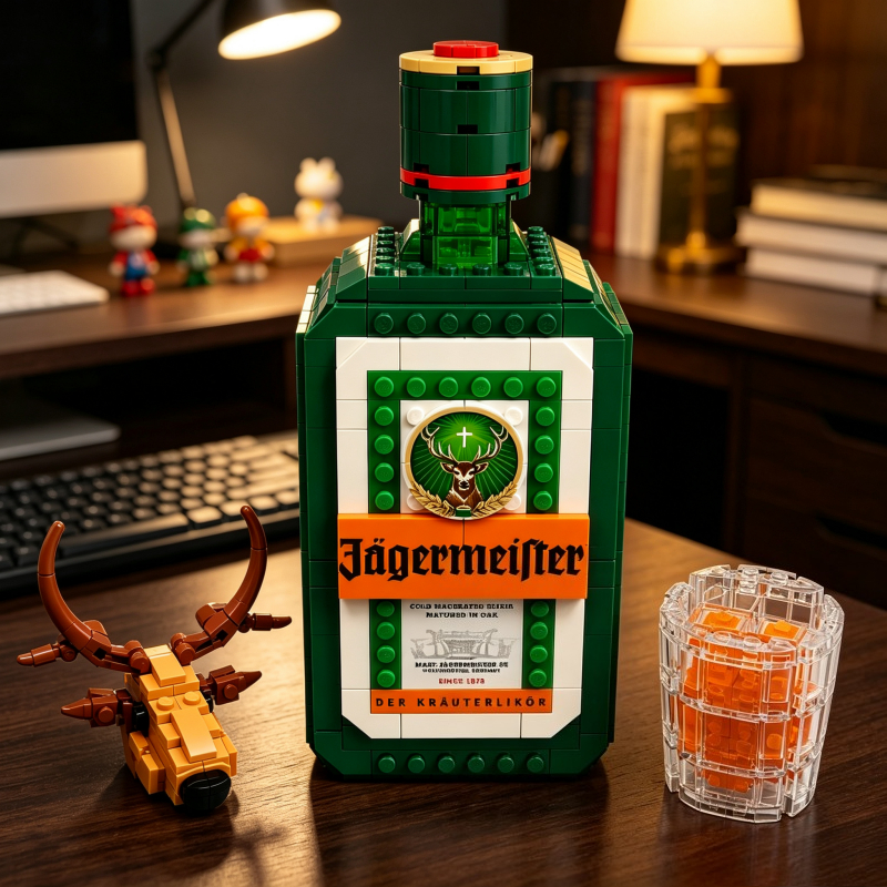 Model Kit Walmart - Jagermeister Liqueur Bottle Building Blocks Set