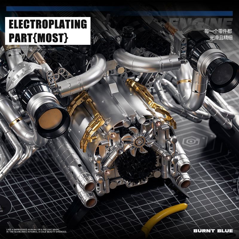 MOC Supercar V8 Engine Buildin - đánh giá và giá Model Kit Engine V8