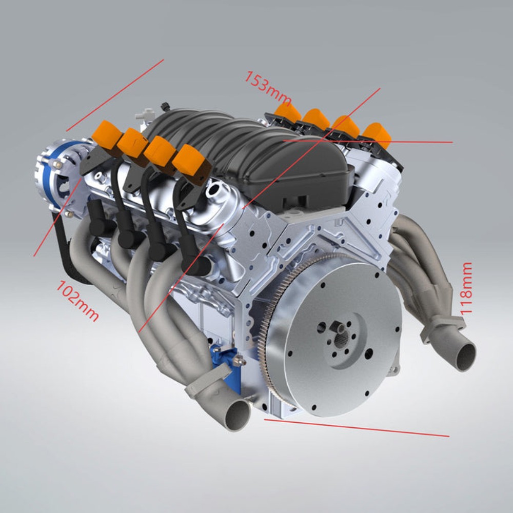 CISON V8 Engine LS-52 52CC 1/5 - đánh giá và giá Model Kit Engine V8