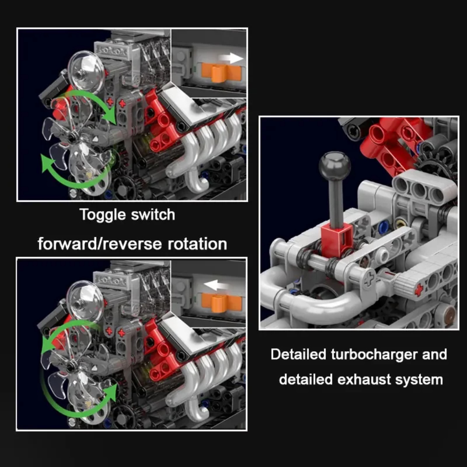 Mould King 10225 V8 Engine Mod - đánh giá và giá Model Kit Engine V8