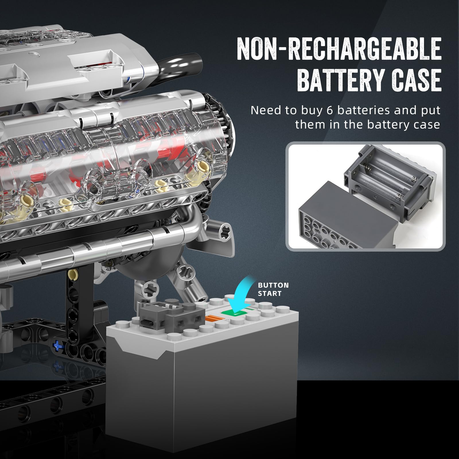 Mould King 10088 V8 Engine Bui - đánh giá và giá Model Kit Engine V8