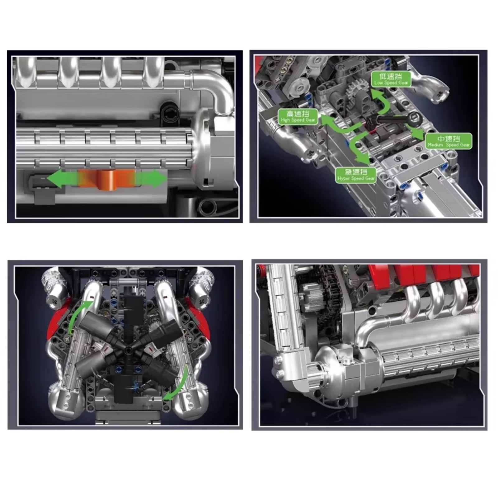 Mould King 10203 MB Merc V8 En - đánh giá và giá Model Kit Engine V8