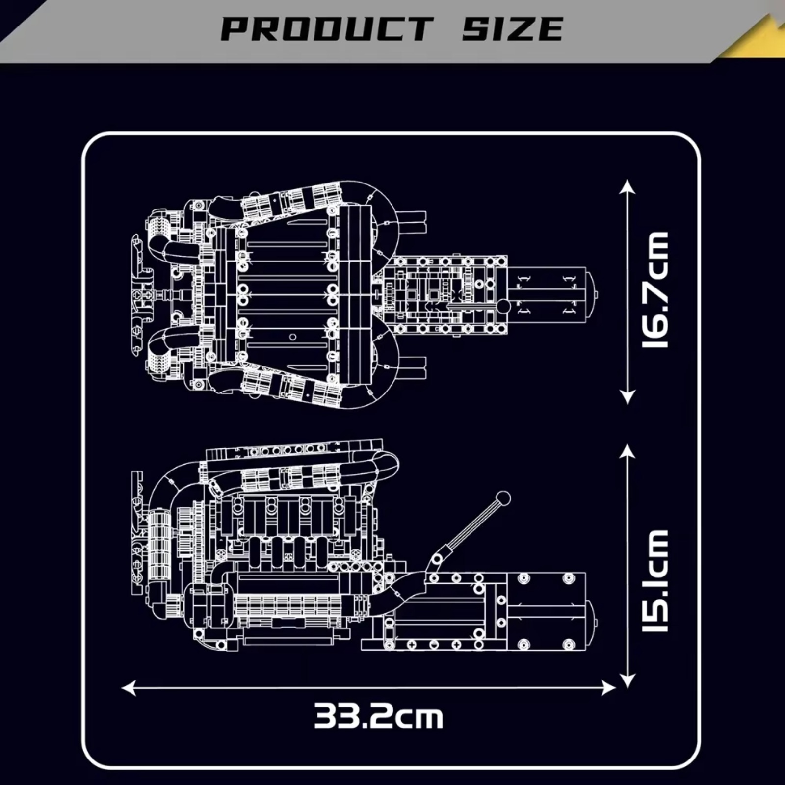 Mould King 10203 MB Merc V8 En - đánh giá và giá Model Kit Engine V8