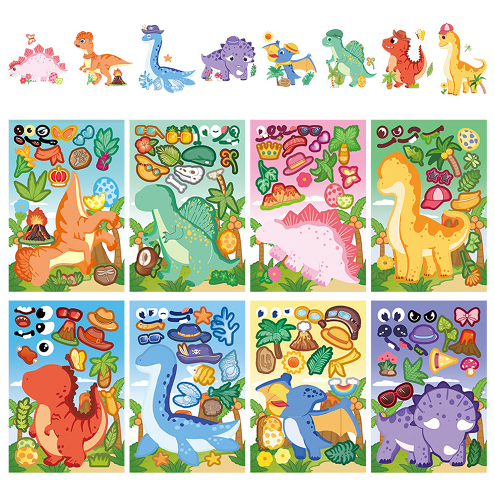 8/16sheets Funny Cartoon Dinos - đánh giá và giá Model Kit Dinosaur