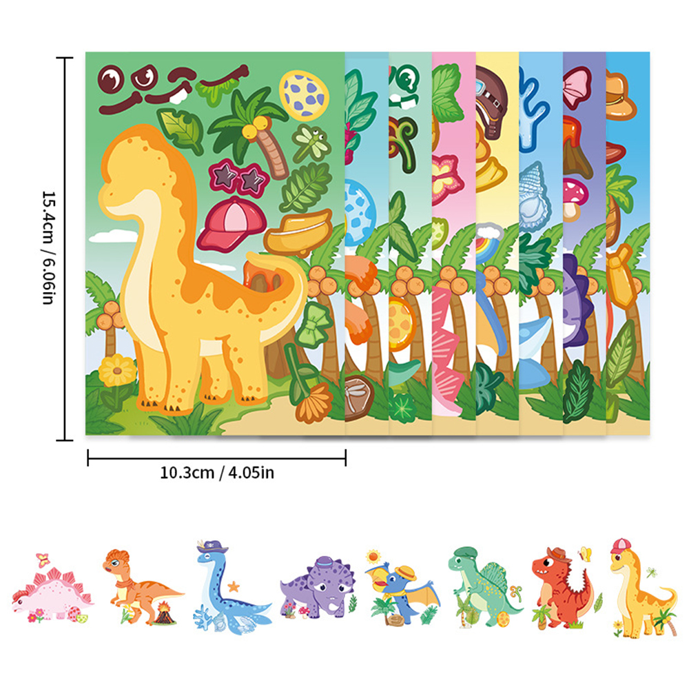 8/16sheets Funny Cartoon Dinos - đánh giá và giá Model Kit Dinosaur
