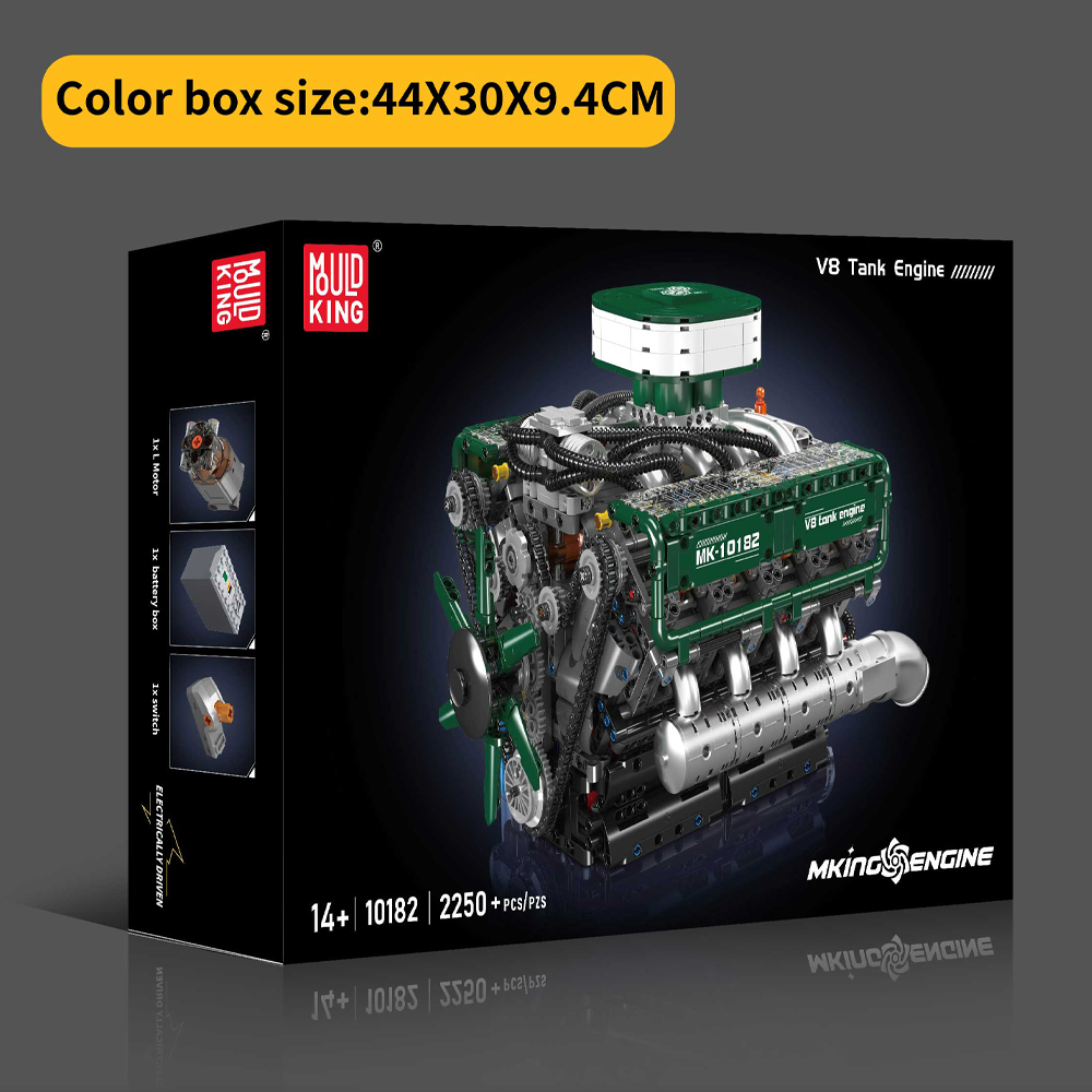 Mould King 10182 V8 Tank Engin - đánh giá và giá Model Kit Engine V8