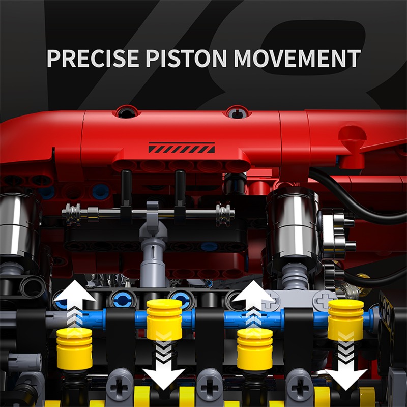 T5011 1370pcs Simulation V8 Tu - đánh giá và giá Model Kit Engine V8