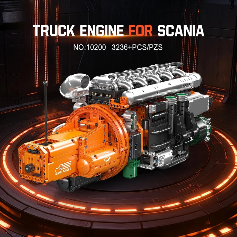 Mould King 10200 V8 Twin-Turbo - đánh giá và giá Model Kit Engine V8