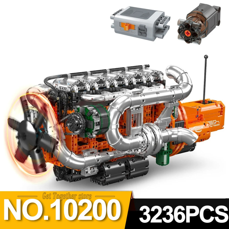 Mould King 10200 V8 Twin-Turbo - đánh giá và giá Model Kit Engine V8