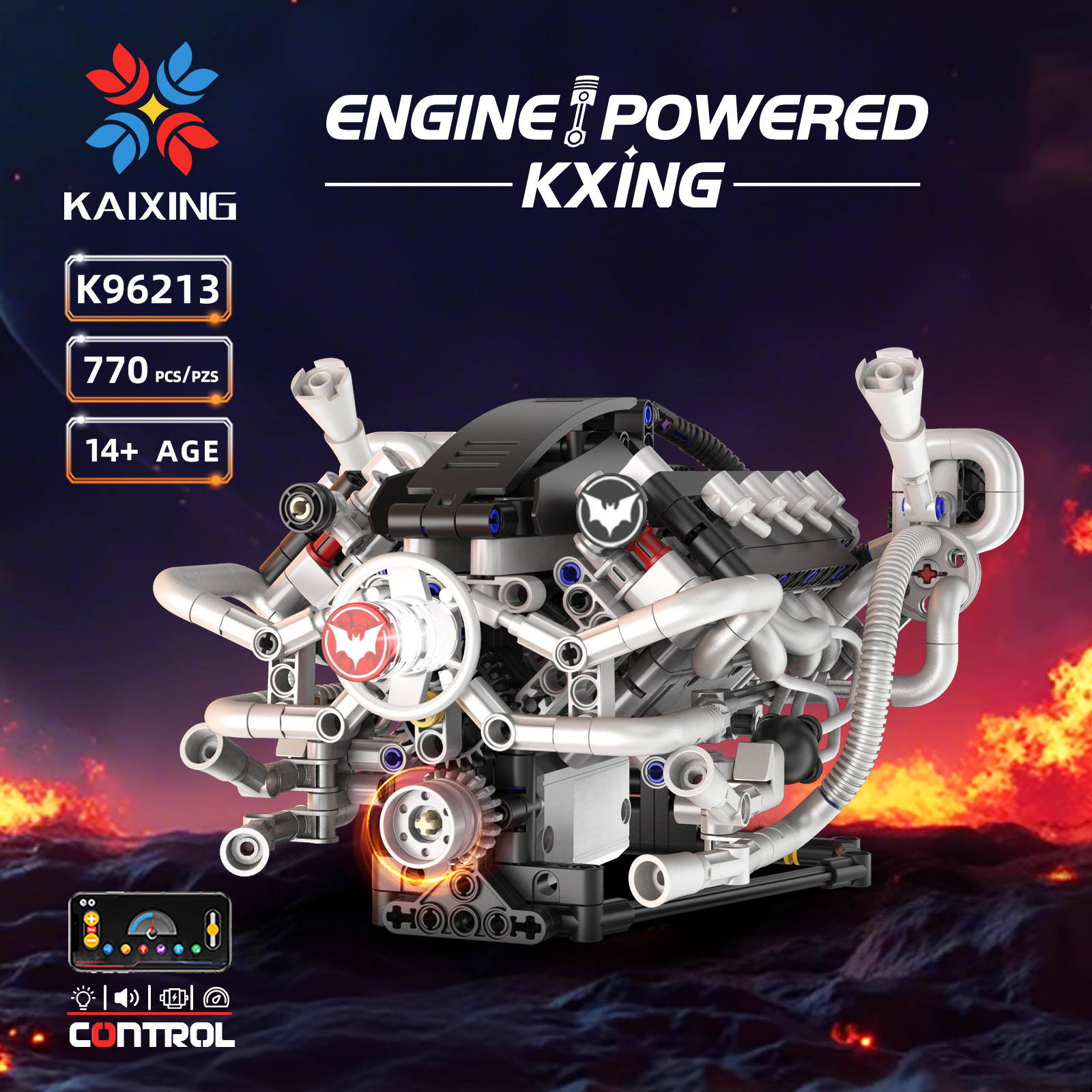K96213 770pcs V8 Engine Model  - đánh giá và giá Model Kit Engine V8