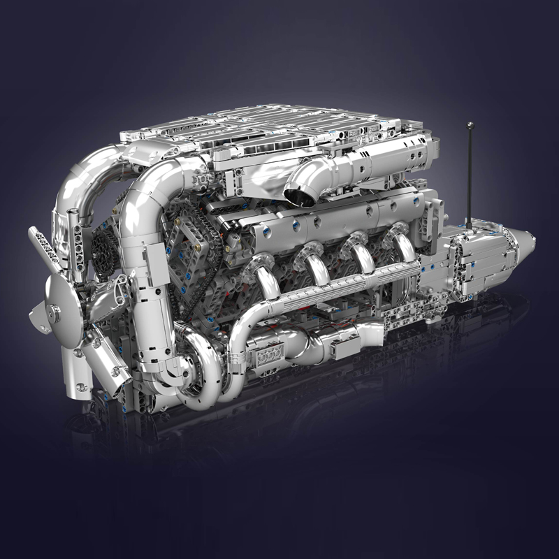 Mould King 10168 V8 Twin Turbo - đánh giá và giá Model Kit Engine V8