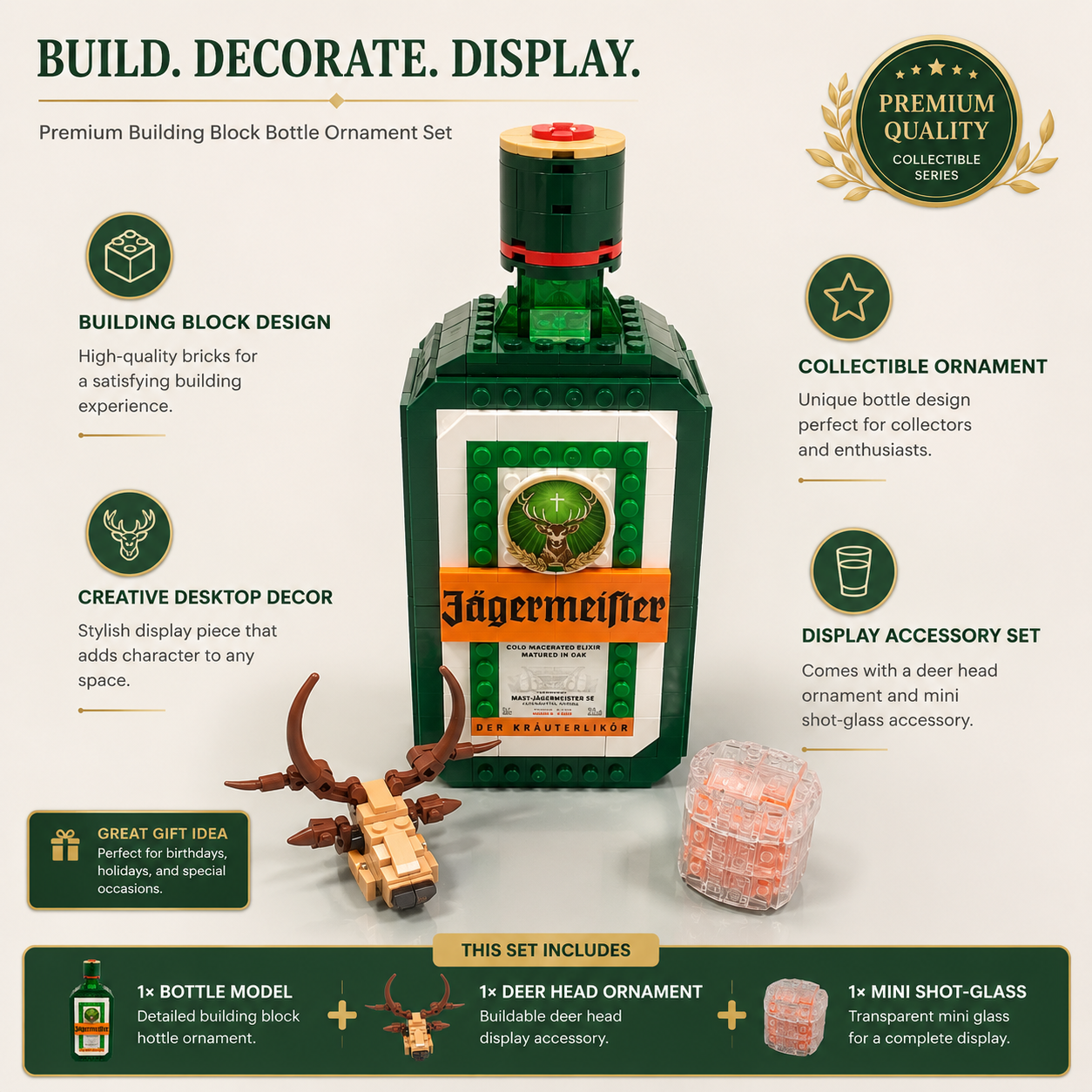 Jagermeister Liqueur Bottle Bu - đánh giá và giá Model Kit Walmart